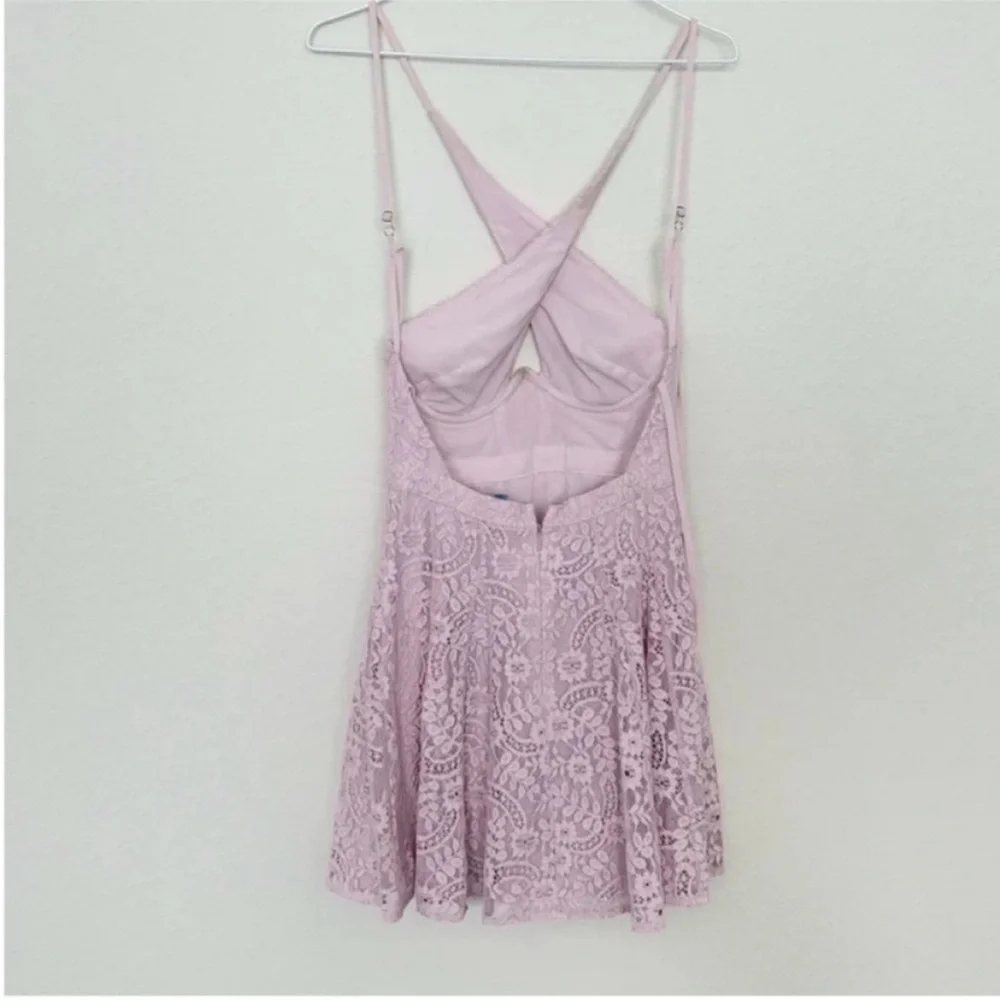 For Love & Lemons Carmela Lace Mini Dress Pink - Picture 4 of 10
